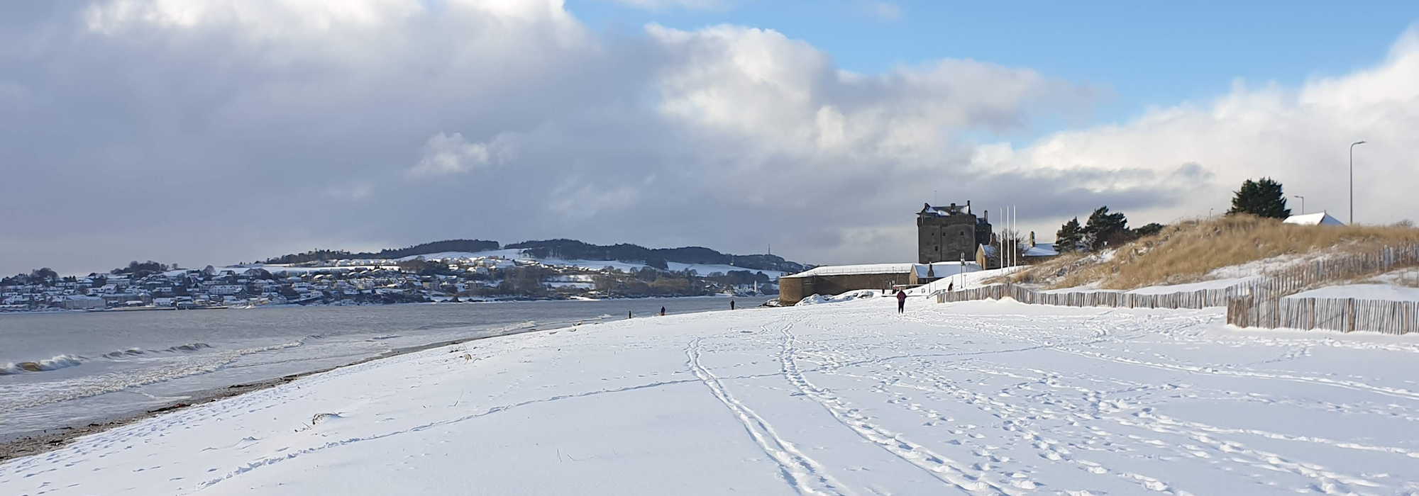 From Broughty Harbour looking towards Dundee and the road bridge